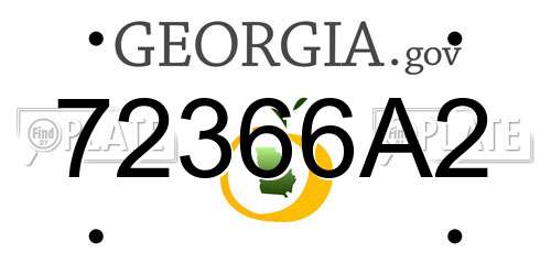 72366A2 Georgia License Plate