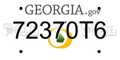 72370T6 Georgia License Plate