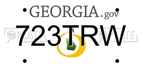 723TRW Georgia License Plate