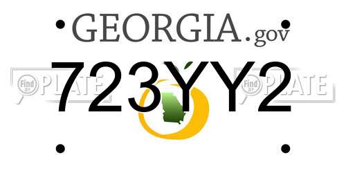 723YY2 Georgia License Plate