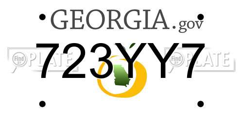 723YY7 Georgia License Plate