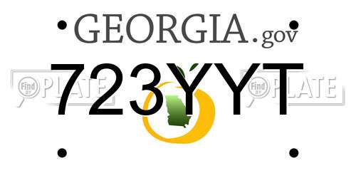 723YYT Georgia License Plate