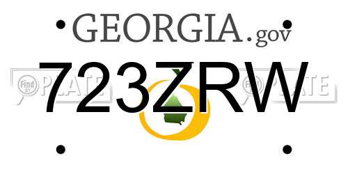 723ZRW Georgia License Plate