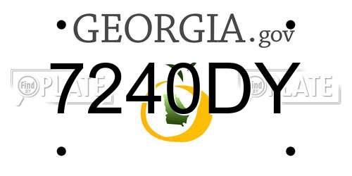 7240DY Georgia License Plate