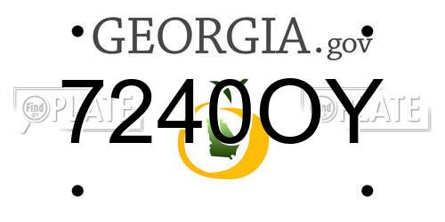 7240OY Georgia License Plate