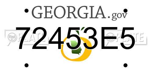 72453E5 Georgia License Plate