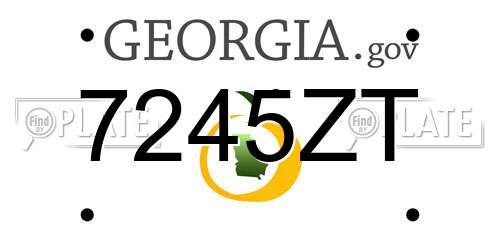 7245ZT Georgia License Plate