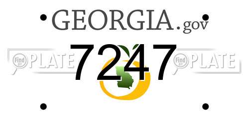 7247 Georgia License Plate