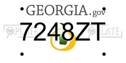 7248ZT Georgia License Plate