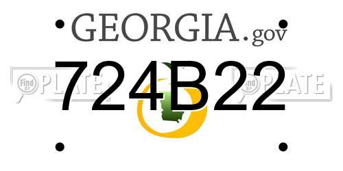 724B22 Georgia License Plate