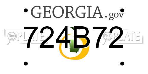 724B72 Georgia License Plate
