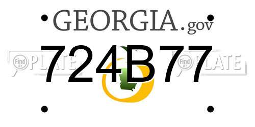 724B77 Georgia License Plate