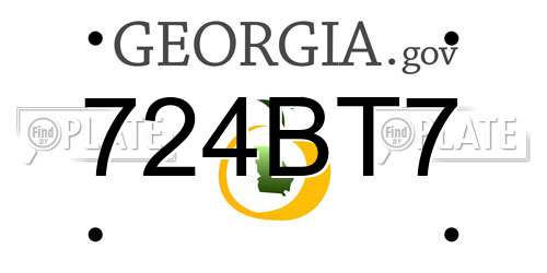 724BT7 Georgia License Plate