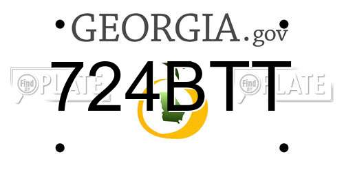 724BTT Georgia License Plate