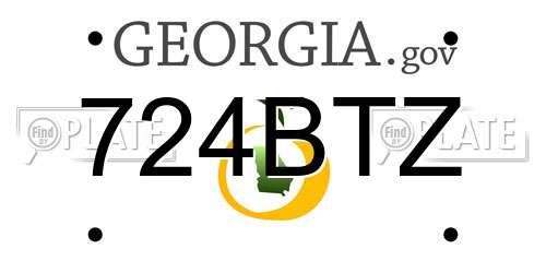 724BTZ Georgia License Plate