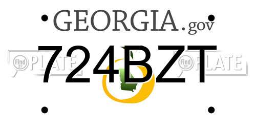 724BZT Georgia License Plate
