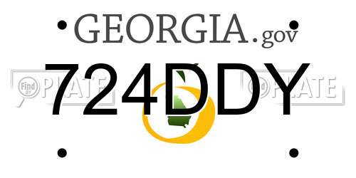 724DDY Georgia License Plate