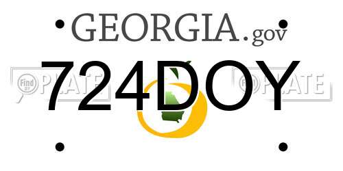 724DOY Georgia License Plate