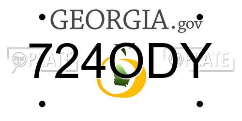 724ODY Georgia License Plate