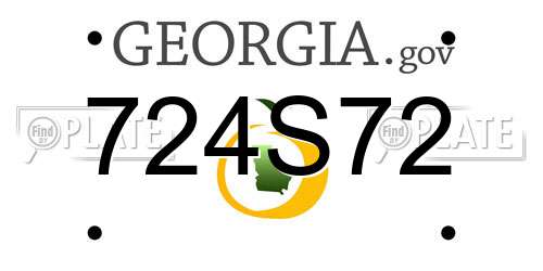724S72 Georgia License Plate