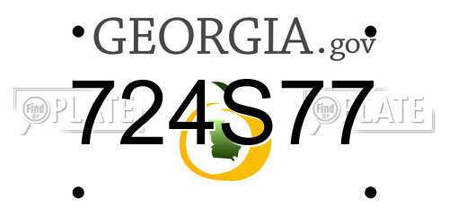 724S77 Georgia License Plate