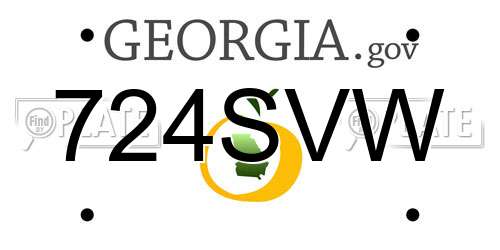 724SVW Georgia License Plate