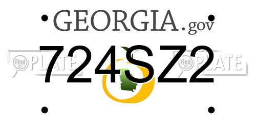 724SZ2 Georgia License Plate