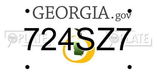724SZ7 Georgia License Plate