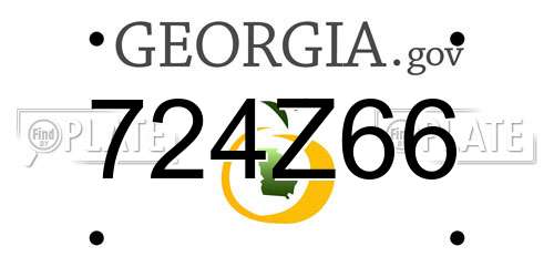724Z66 Georgia License Plate