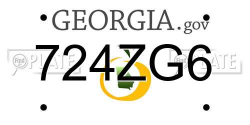 724ZG6 Georgia License Plate
