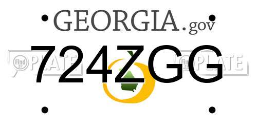 724ZGG Georgia License Plate