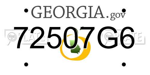72507G6 Georgia License Plate