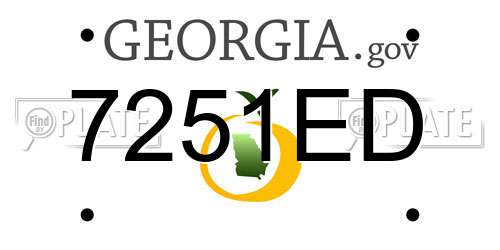 7251ED Georgia License Plate