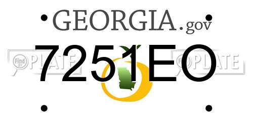 7251EO Georgia License Plate