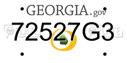 72527G3 Georgia License Plate