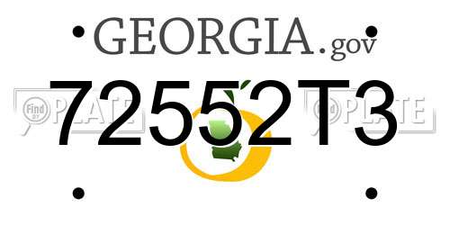 72552T3 Georgia License Plate