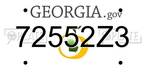 72552Z3 Georgia License Plate