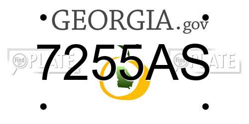 7255AS Georgia License Plate