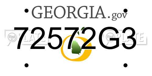 72572G3 Georgia License Plate
