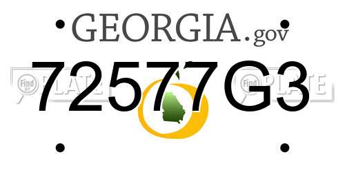 72577G3 Georgia License Plate