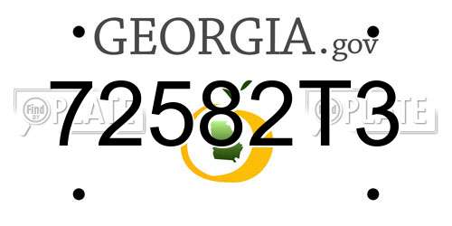 72582T3 Georgia License Plate