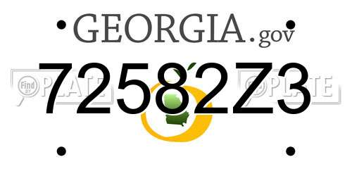 72582Z3 Georgia License Plate