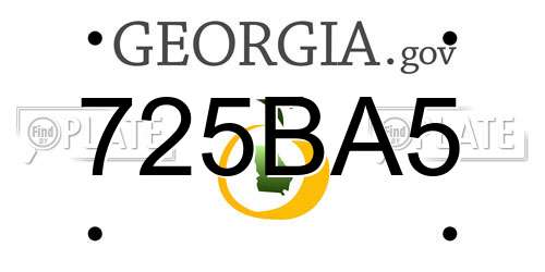 725BA5 Georgia License Plate