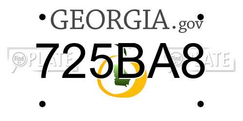 725BA8 Georgia License Plate