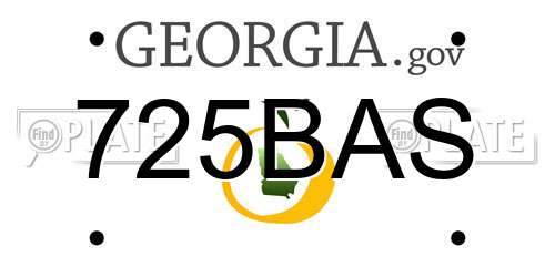 725BAS Georgia License Plate
