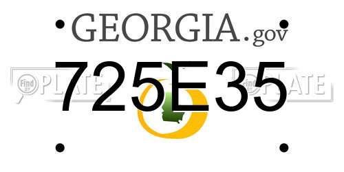 725E35 Georgia License Plate