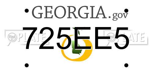 725EE5 Georgia License Plate