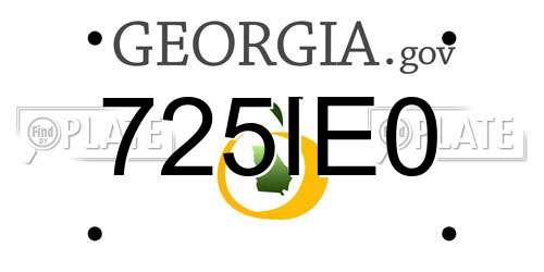 725IE0 Georgia License Plate