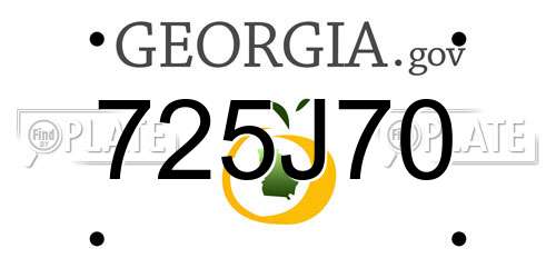 725J70 Georgia License Plate