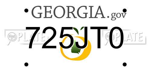 725JT0 Georgia License Plate